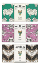 OmNom Chocolate Bars Inclusion Trio | Sea Salted Almond, Lakkkris + Sea Salt, Coffee + Milk | Icelandic Bean To Bar Chocolate by OMNOM CHOCOLATE