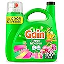 Gain Liquid Laundry Detergent, With Odor Defense, Happy Hibiscus Scent, Laundry Soap For HE Washing Machines, 132 fl oz, 100 Loads (Packaging May