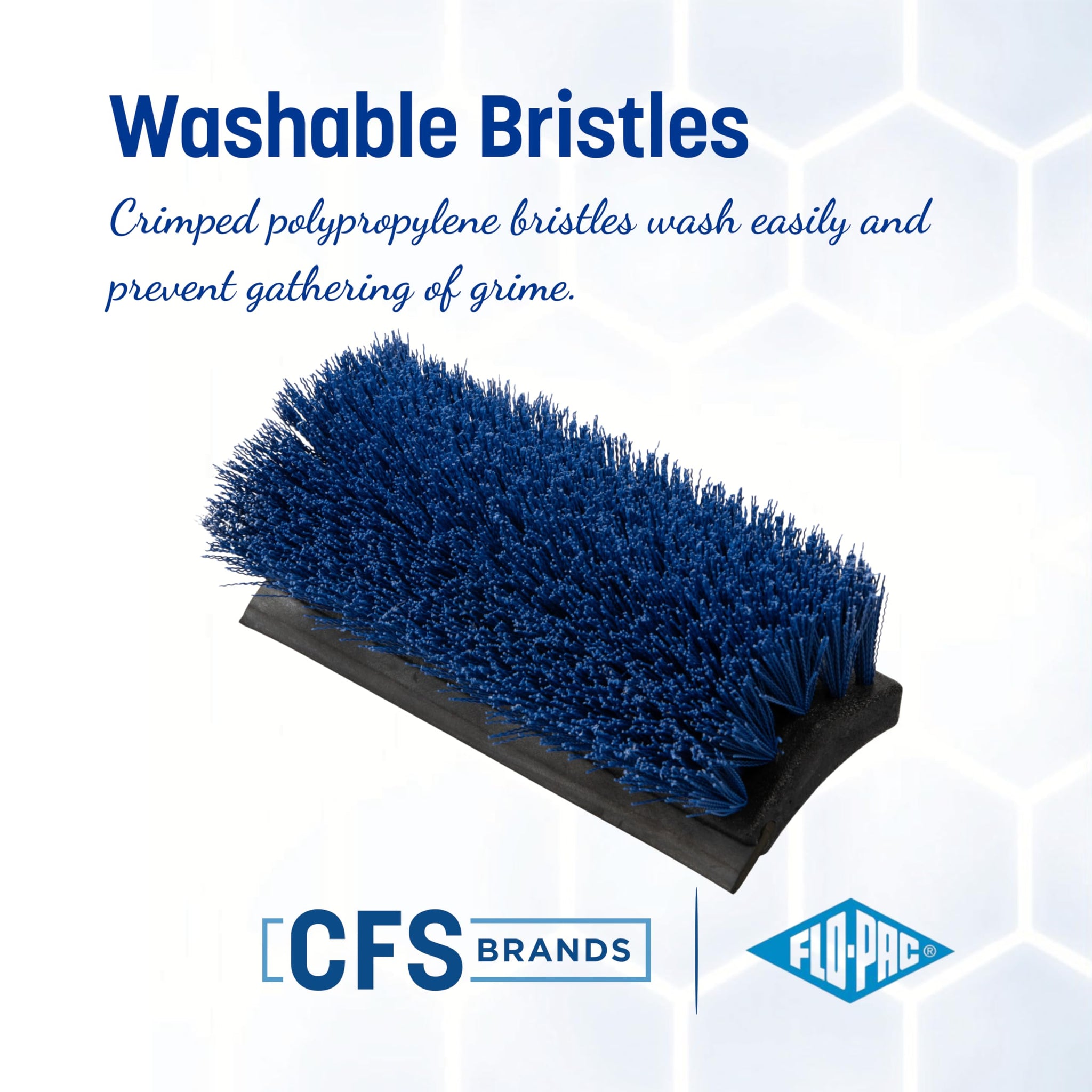 CFS 3619014 Dual Surface Floor Scrub with Rubber Squeegee, 10" Length, Blue