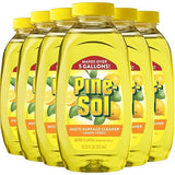 Pine-Sol Multi Surface Cleaner, 6 Pack, Concentrated Multi Purpose Cleaner and Degreaser for Kitchen and Bathroom, Makes 5 Gallons, Lemon Fresh Scent