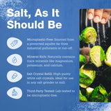 Vera Salt Coarse Spring Salt - 350g Grinder Refill Pack - Hand-Harvested Spanish Crystals with Natural Minerals - Plastic-Free Packaging