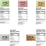 (300 total, 50 each) Bolt Box Sugar & Sugar Substitute Packets Assorted Variety Pack (Turbinado, Cane, Pink Saccharin, Yellow Sucralose, Green Stevia, Stir Straws)