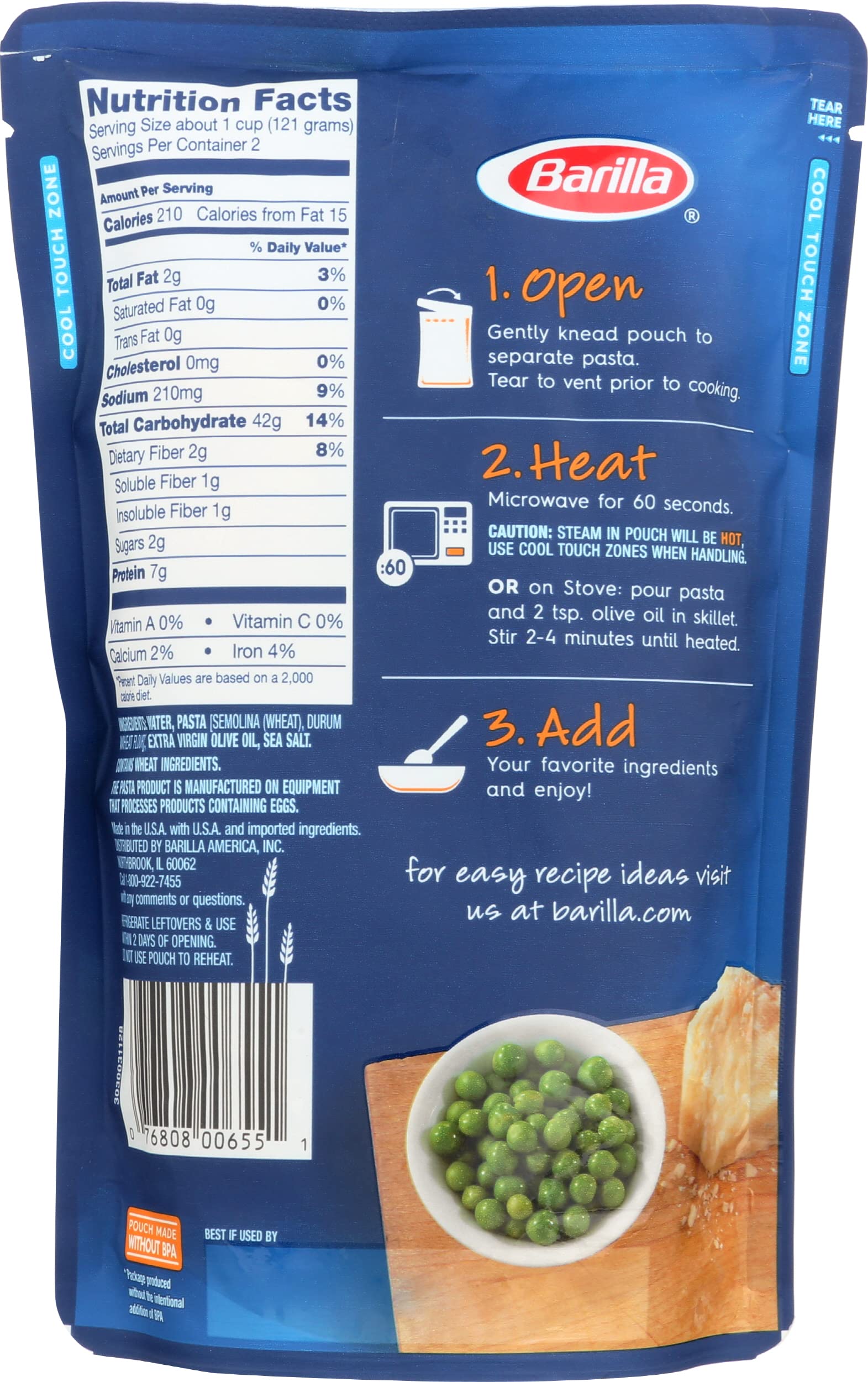 BARILLA Ready Pasta, Penne Non-GMO, No Preservatives 8.5 Ounce (Pack of 6)