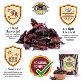 Dried Hibiscus Flowers (4 oz) All Natural Cut & Sifted Whole Petals for Hibiscus Tea, Mexican Agua Fresca, Flor de Jamaica, Sorrel & Zobo Drink By El