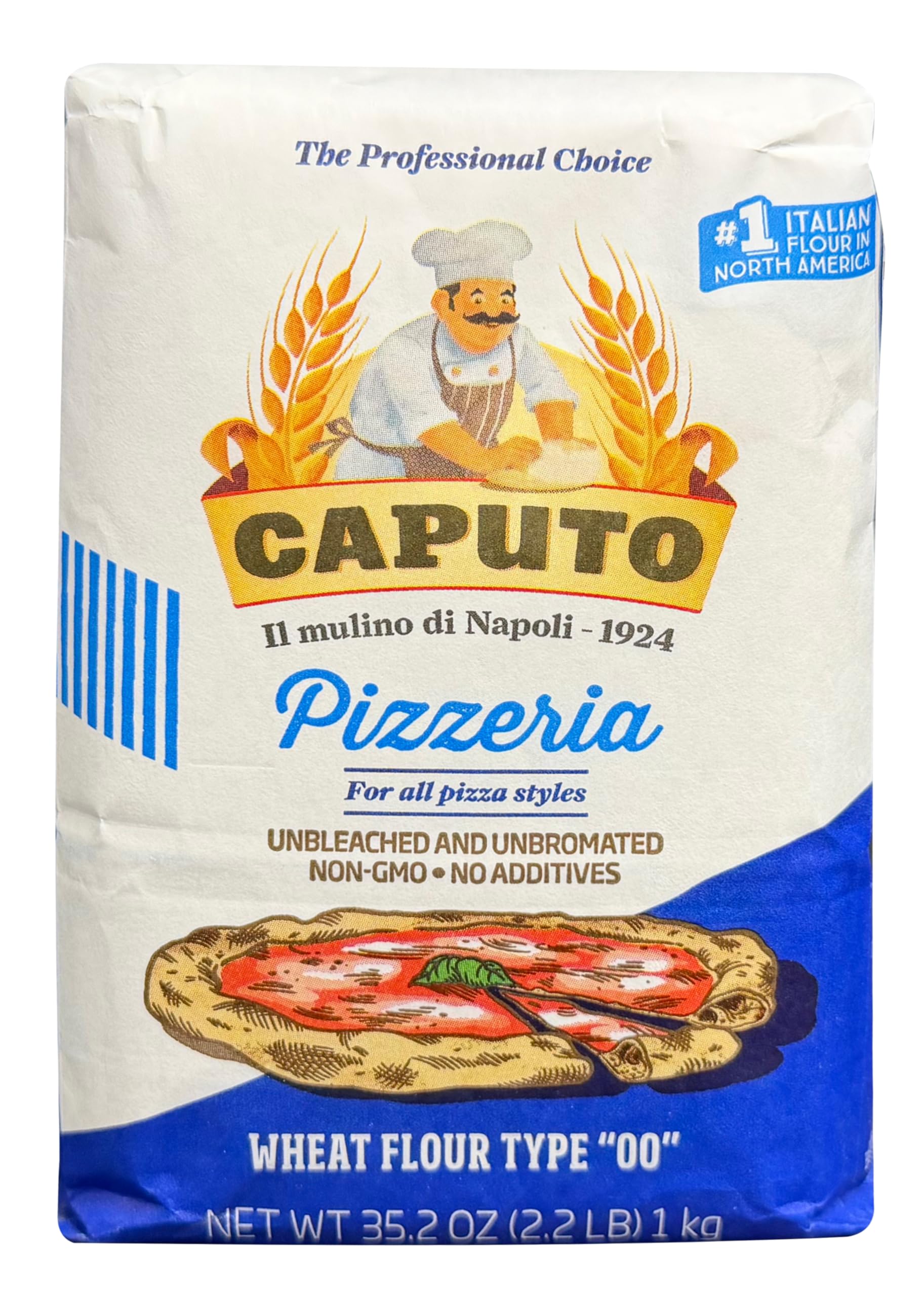 Mulino Caputo 00 Pizzeria Flour - 1-kilo bag (Pack of 4)