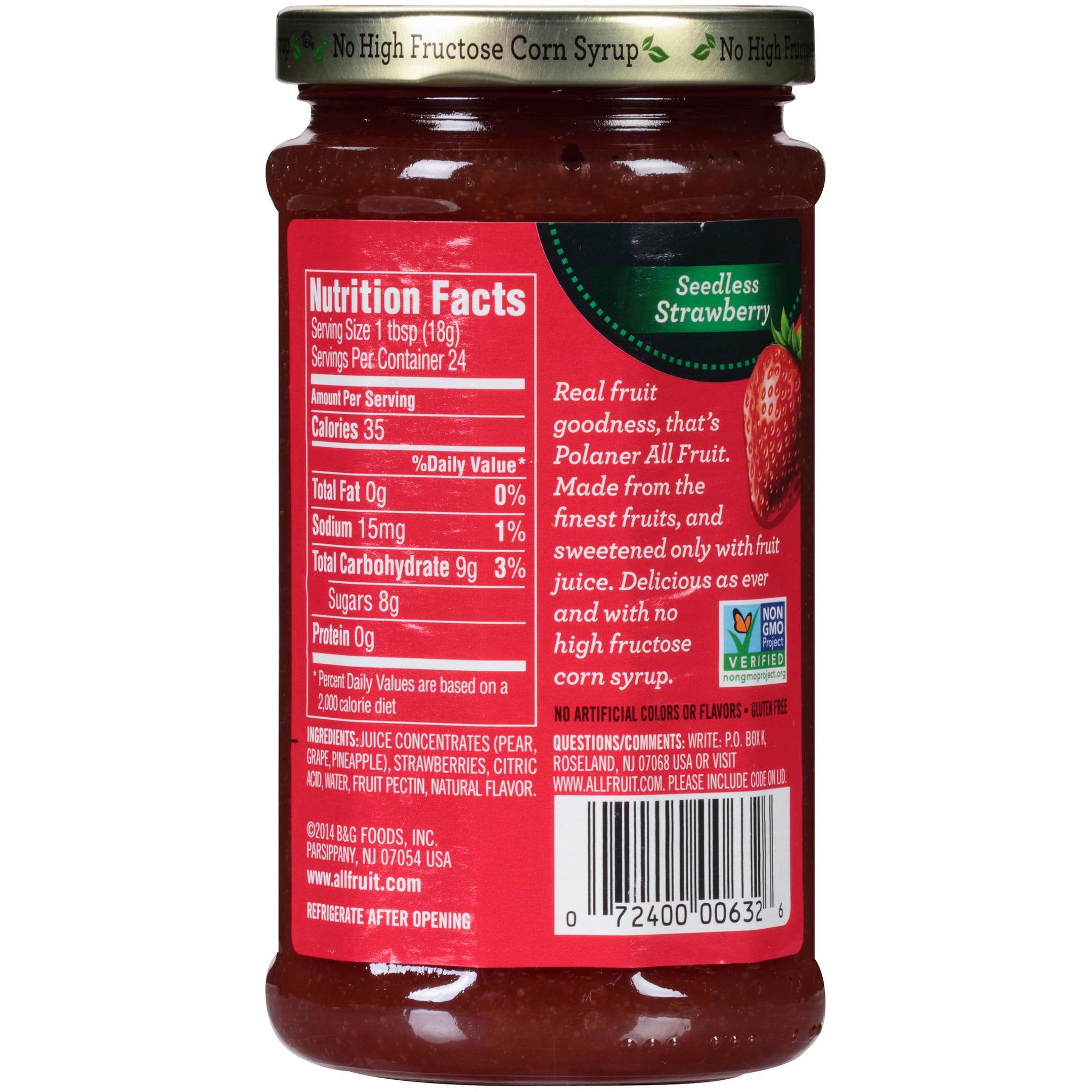 Polaner All Fruit Spreadable Fruit, Seedless Strawberry, 15.25 Ounce