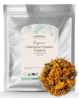 Starwest Botanicals Organic Dried Calendula Flowers - Natural Loose Leaf Herb for Tea & Culinary Use, Herbal Calendula Petals, Caffeine Free