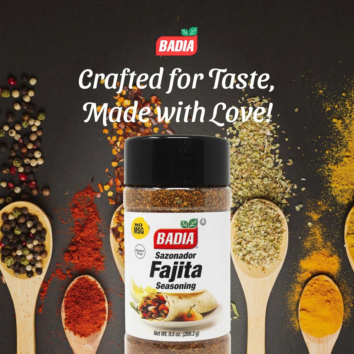 Badia Fajita Seasoning, Sazonador para Fajitas, 9.5 oz - Zesty Tex-Mex Spice Blend for Fajitas