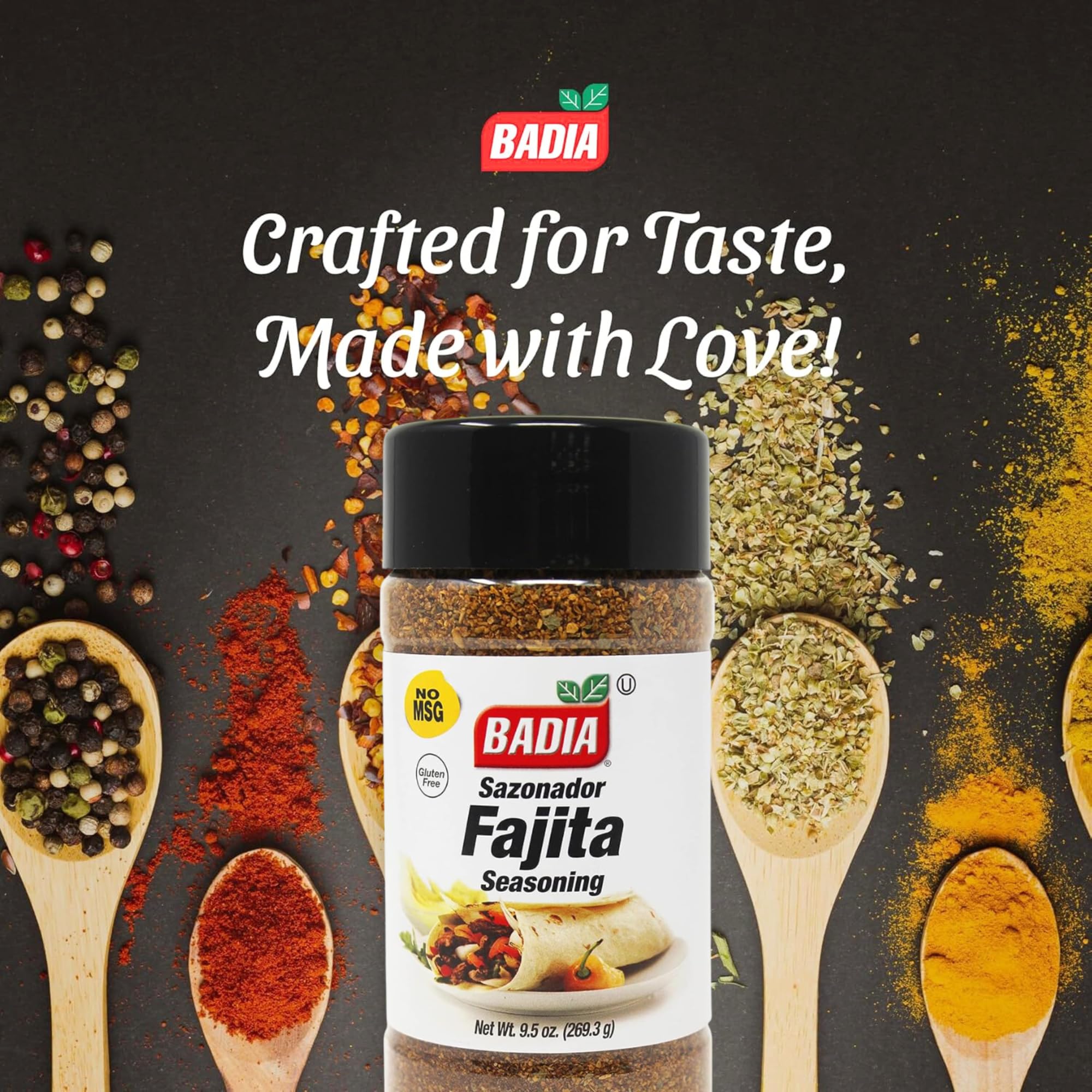 Badia Fajita Seasoning, Sazonador para Fajitas, 9.5 oz - Zesty Tex-Mex Spice Blend for Fajitas