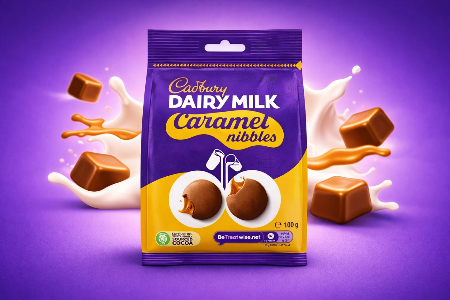Cadbury Dairy Milk Caramel Nibbles 100g - Pack of 6