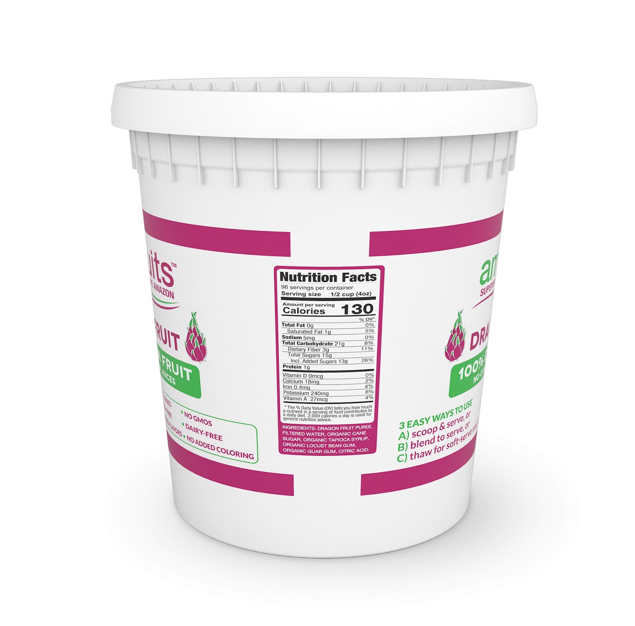 Amafruits Dragon Fruit Frozen Sorbet / 3 Gallon