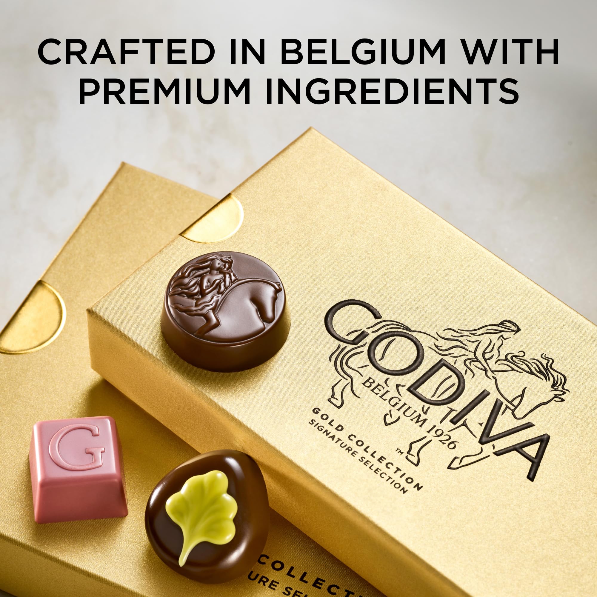 Godiva Gold Assorted Chocolate Gift Box, Belgian Dark and Milk Chocolates with Pralinés, Ganaches & Caramels, Gourmet Gift for Birthdays, Holidays
