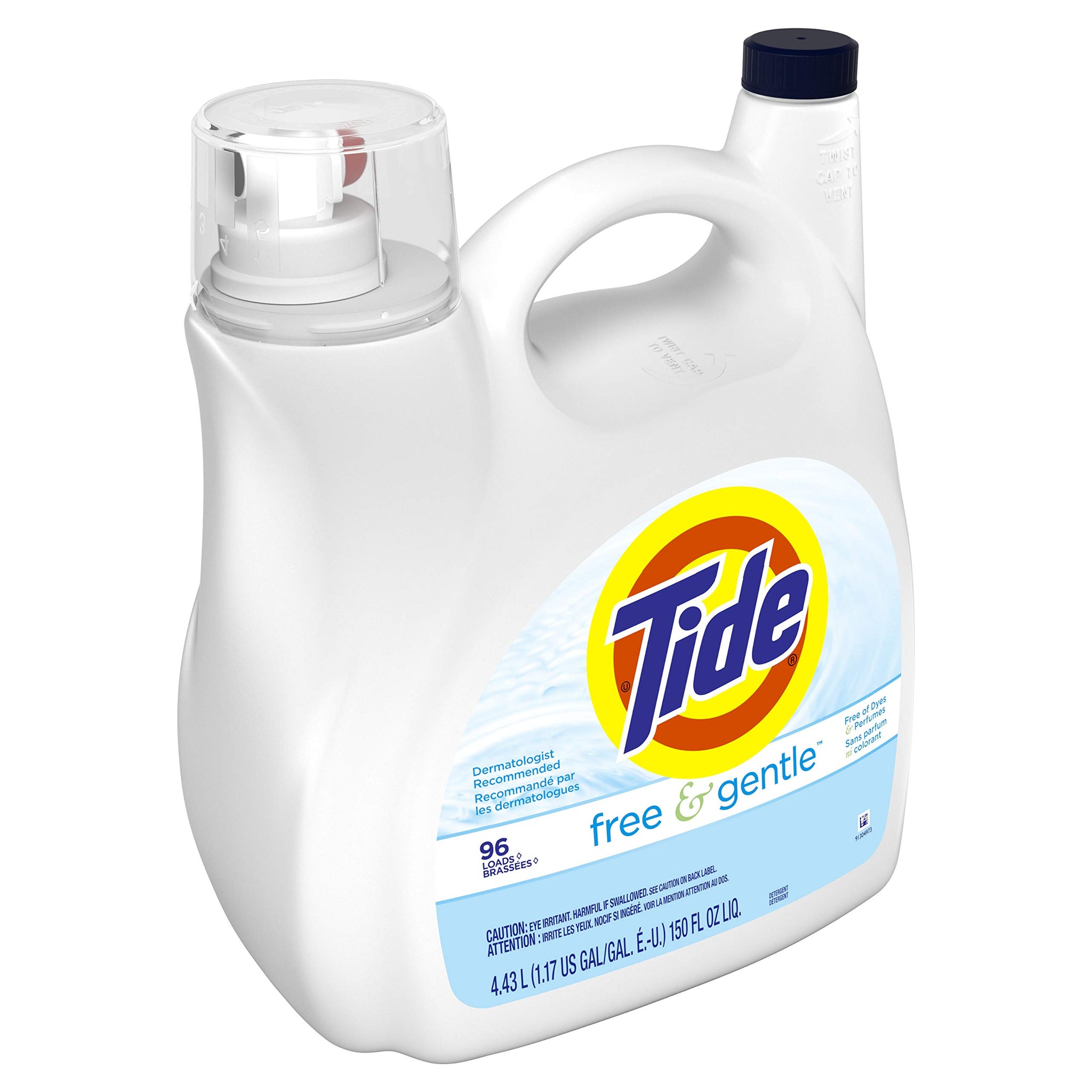 Tide free and gentle liquid laundry detergent 96 use 150 fl oz