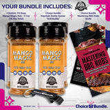 Pit Boss Mango Magic Premium BBQ Barbecue Mixed Seasoning Spice & Dry Rub 4 pk Choice Bundle (28.4 oz) + Guide & Keychain Bottle Opener (6 Items)!