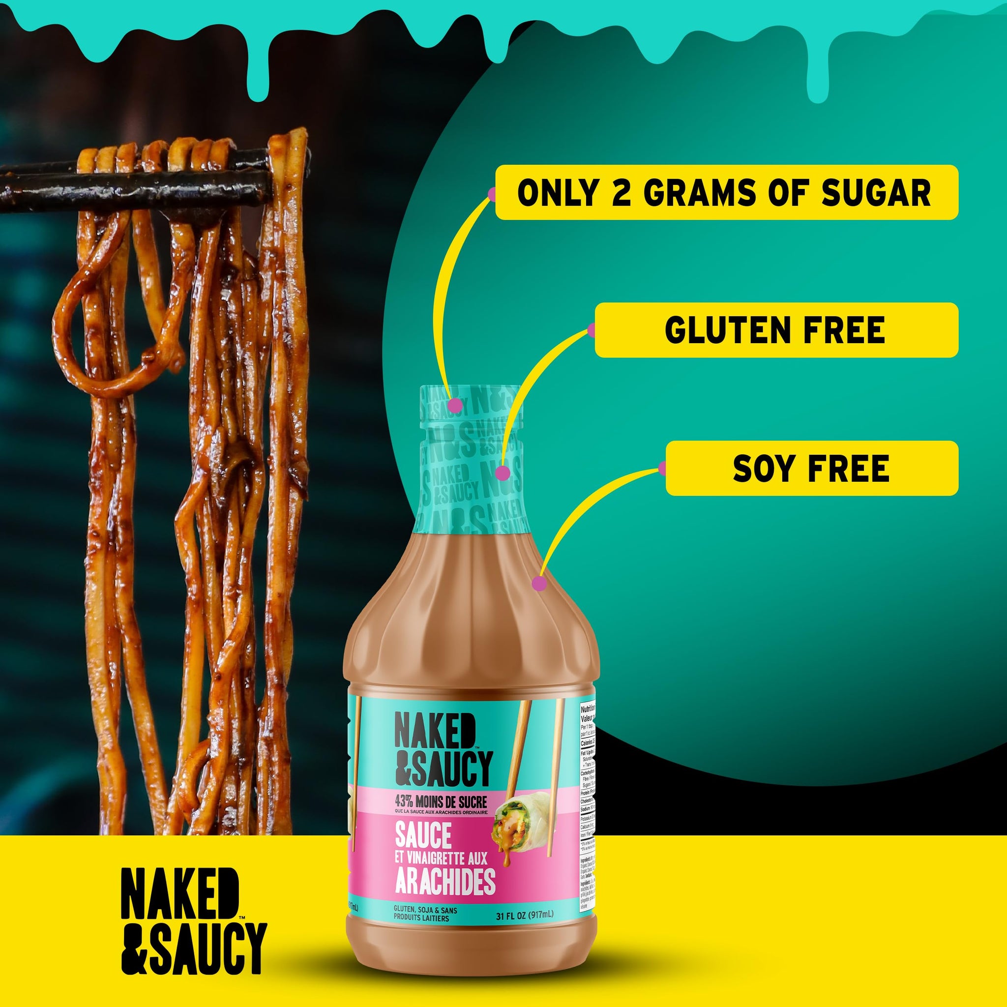 Naked & Saucy Low Sugar Peanut Sauce and Dressing, 31 fl oz