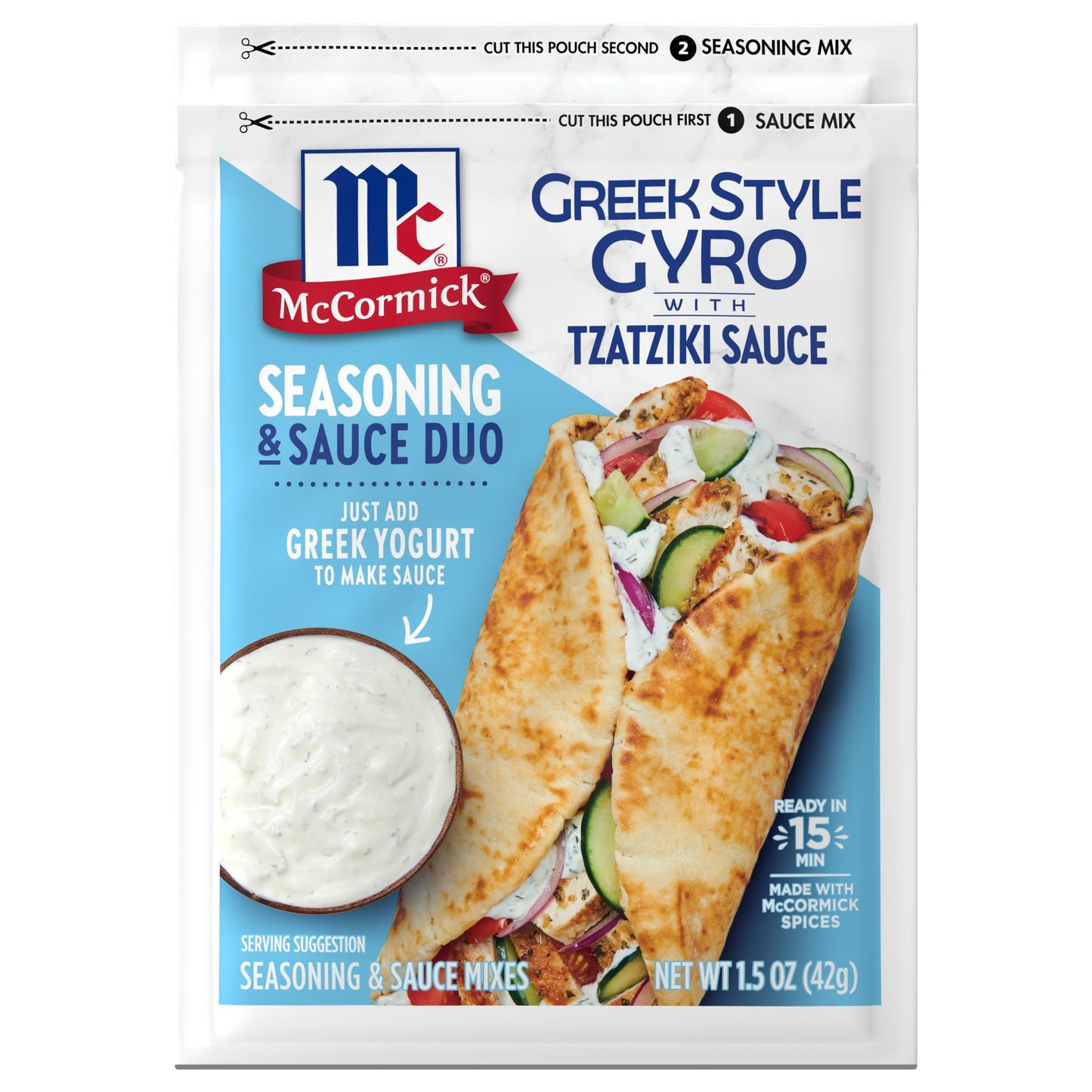 McCormick Greek Style Gyro Seasoning with Tzatziki Sauce Mix, 1.5 oz