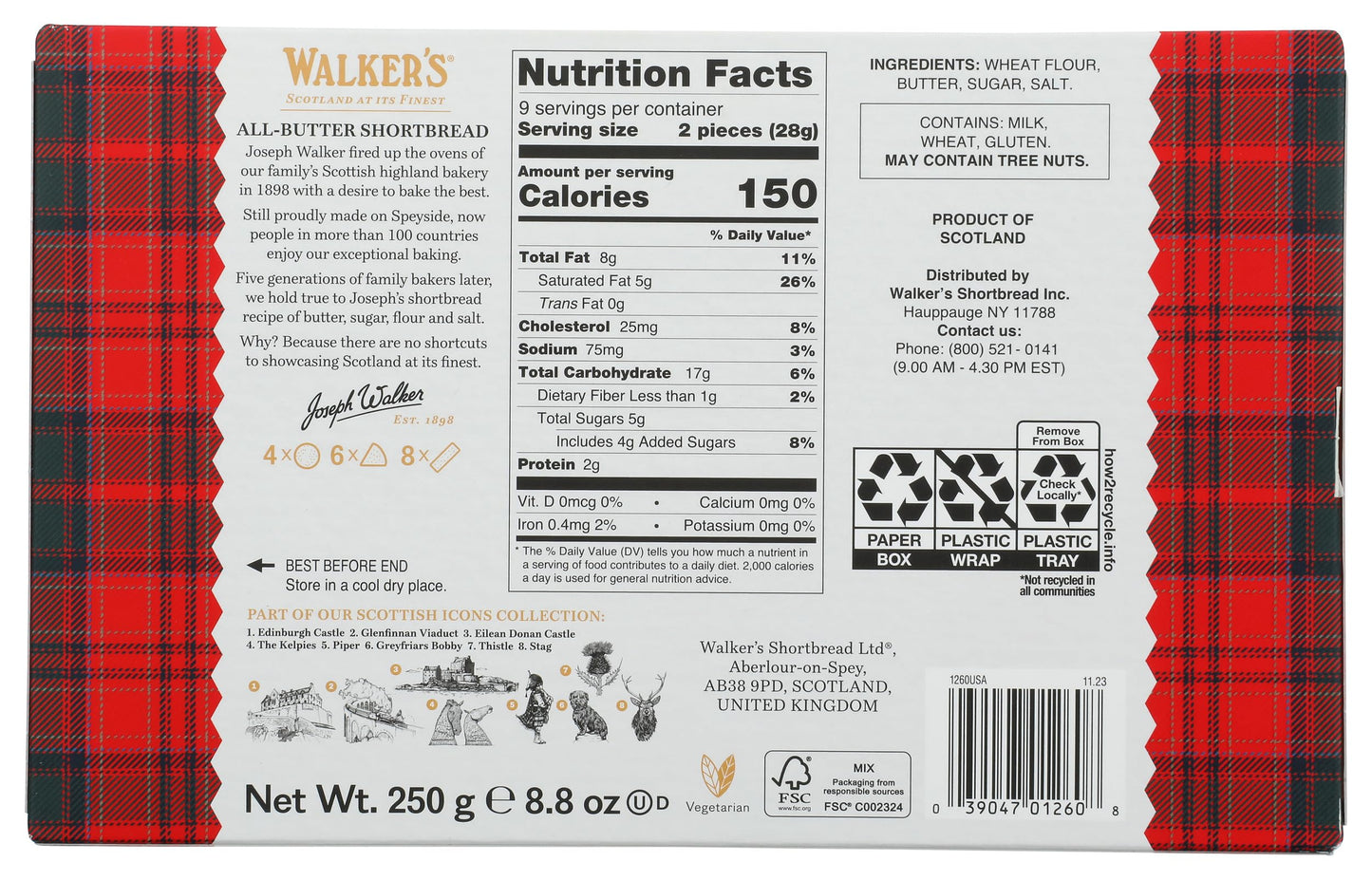 Walkers Classic Shortbread Assorted Selection - 8.8 Oz