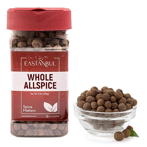 Eastanbul Allspice Berries Whole, 3.5oz, Whole Allspice, Pimento Seeds Jamaican Style, Malagueta Dulce, All Spice for Jamaican Jerk & Mulling Spice