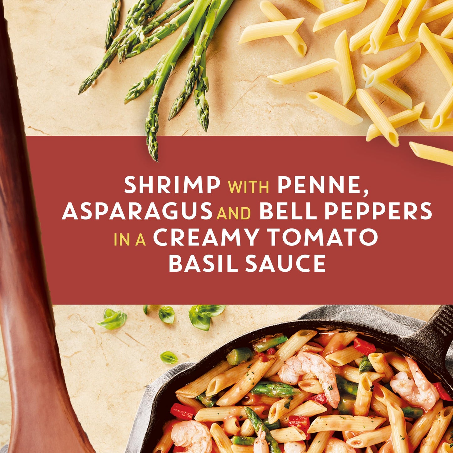 Bertolli Shrimp Penne & Asparagus Frozen Meals in a Creamy Tomato Basil Sauce, 22 oz.