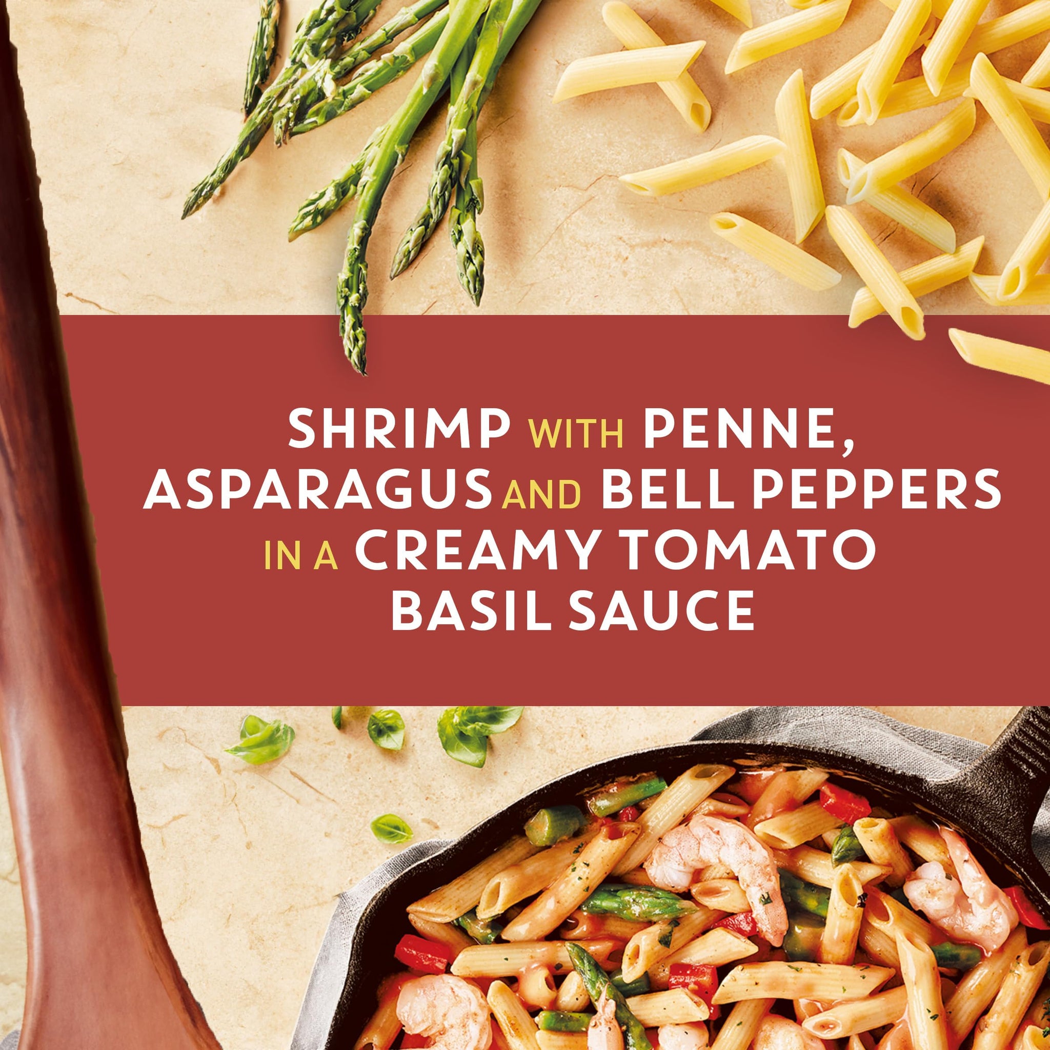 Bertolli Shrimp Penne & Asparagus Frozen Meals in a Creamy Tomato Basil Sauce, 22 oz.