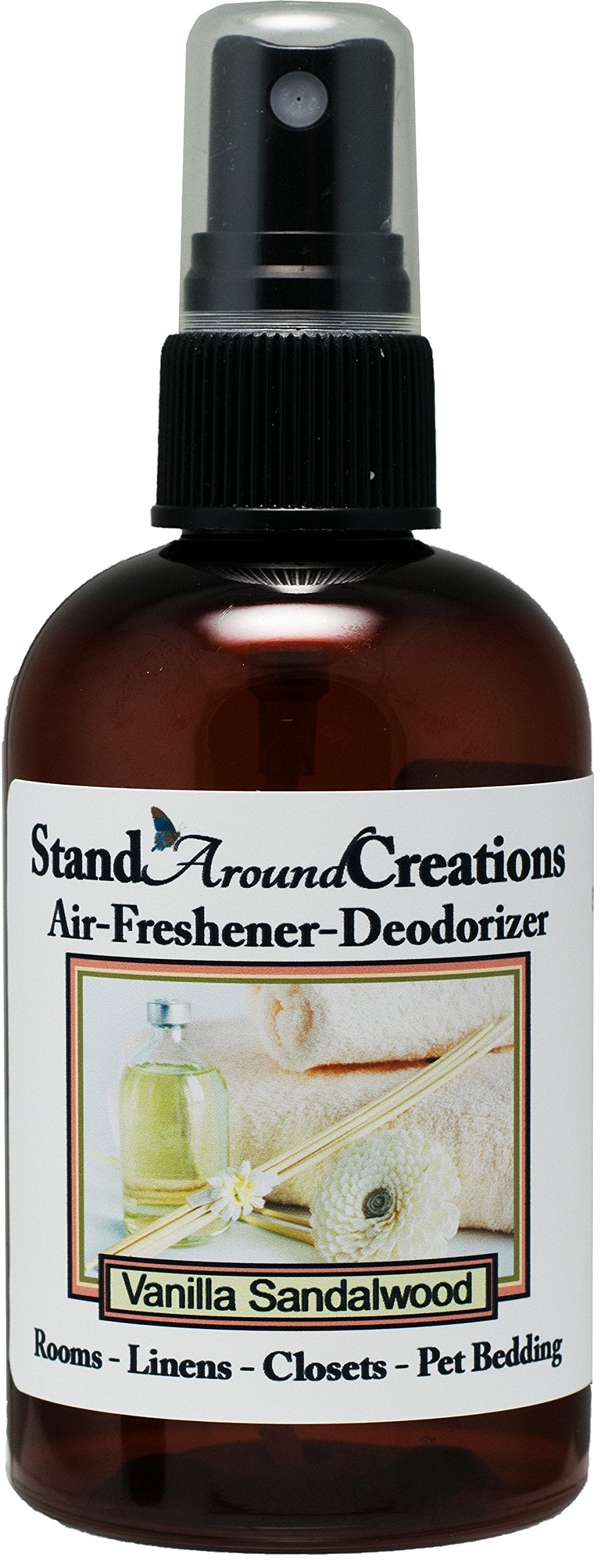 Concentrated Spray For Room/Linen/Room Deodorizer/Air Freshener - 4 fl oz - Scent - Vanilla Sandalwood: A beautiful combination of luscious rich