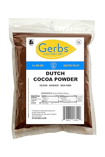 Gerbs Dutch Cocoa Powder 2 lbs. | 22-24% Cocoa Butter Fat, Resealable Bag | Rich, Smooth Dutch Process | Top 14 Allergen-Free
