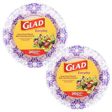 Glad Round Disposable Paper Bowls, Purple Victorian Design - Heavy Duty, Soak-Proof, Cut-Resistant, Microwavable Paper Bowls for All Foods and Daily