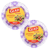 Glad Round Disposable Paper Bowls, Purple Victorian Design - Heavy Duty, Soak-Proof, Cut-Resistant, Microwavable Paper Bowls for All Foods and Daily