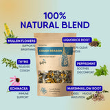 Leckar Cough Season Herbal Tea - Natural Respiratory Support Blend with Mullein, Thyme & Echinacea - Soothes Sore Throat & Hoarse Voice - Lung Health