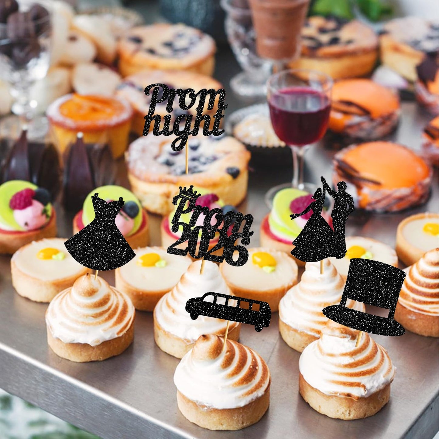 24pcs Prom 2026 Cupcake Topper: Prom Decorations 2026 Prom Decorations for Cupcakes Class of 2026 Cupcake Decorations for 2026 Graduation Prom Party