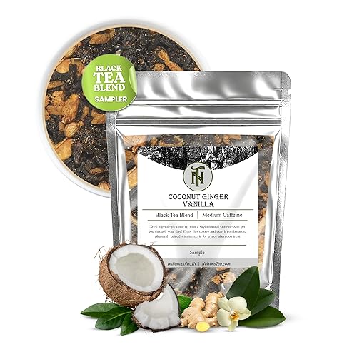 Nelson's Tea - Coconut Ginger Vanilla - Oolong tea, pu'erh tea, cardamom seeds, ginger root, turmeric, cinnamon, ginger, clove, nutmeg, allspice