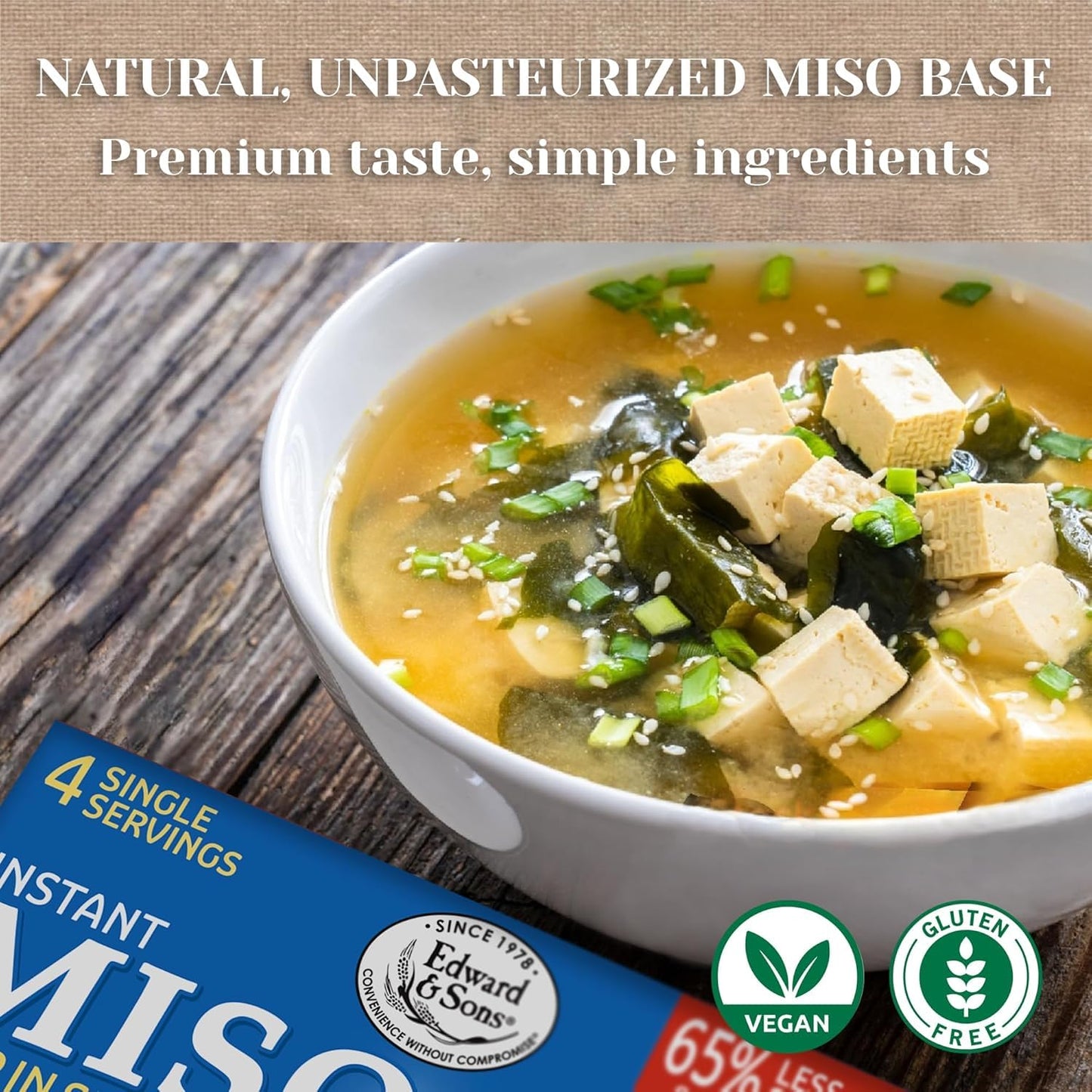 Edward Sons Reduced Sodium Miso Cup Organic 1 Oz. (Pack of 12) - Pack Of 12