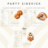 Hero Bread Party Sidekick Bundle - 0g Net Carb Hawaiian Rolls and 1g Net Carb Hamburger Buns & Hot Dog Buns | 0g Sugar, High Fiber, under 100 Calories