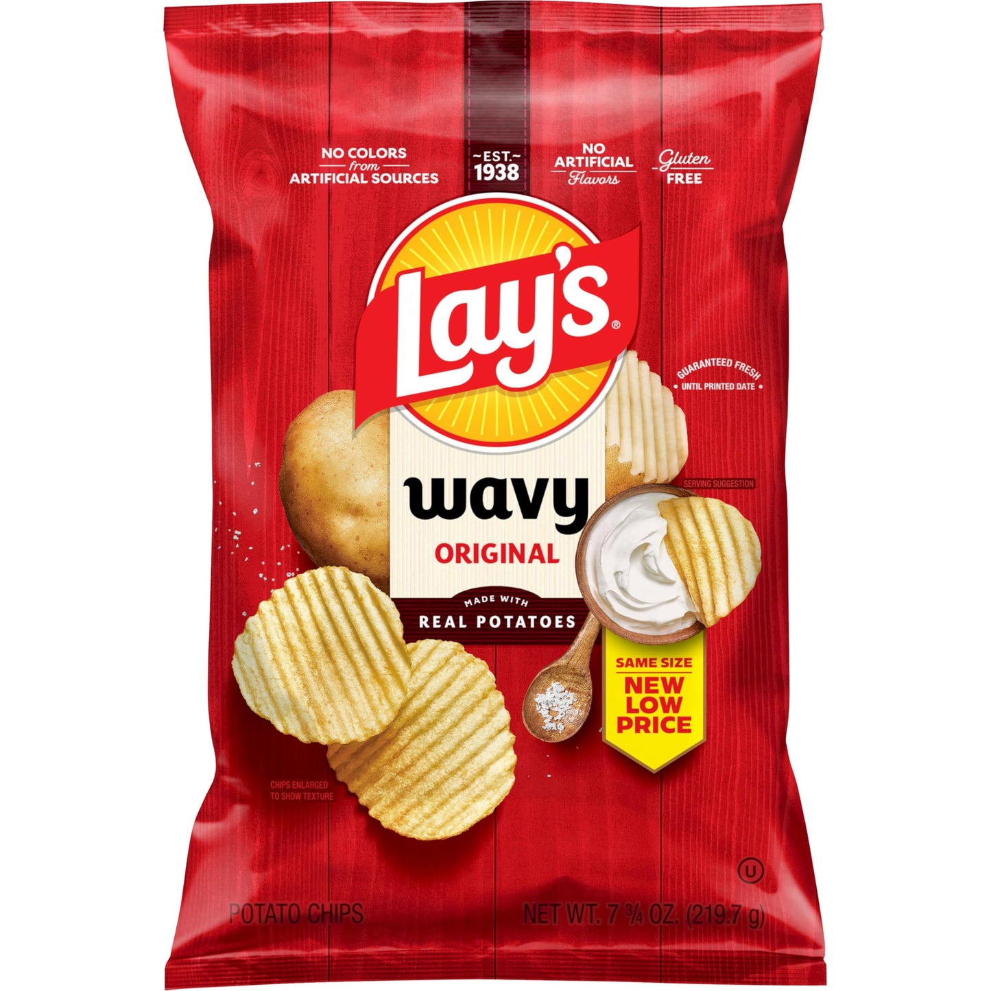 Lay's Wavy Potato Chips Original Flavor, 7.75 Oz