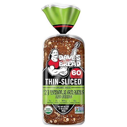 Dave's Killer Bread 21 Whole Grains & Seeds Thin-Sliced, Whole Grain Organic Bread, 20.5 oz Loaf