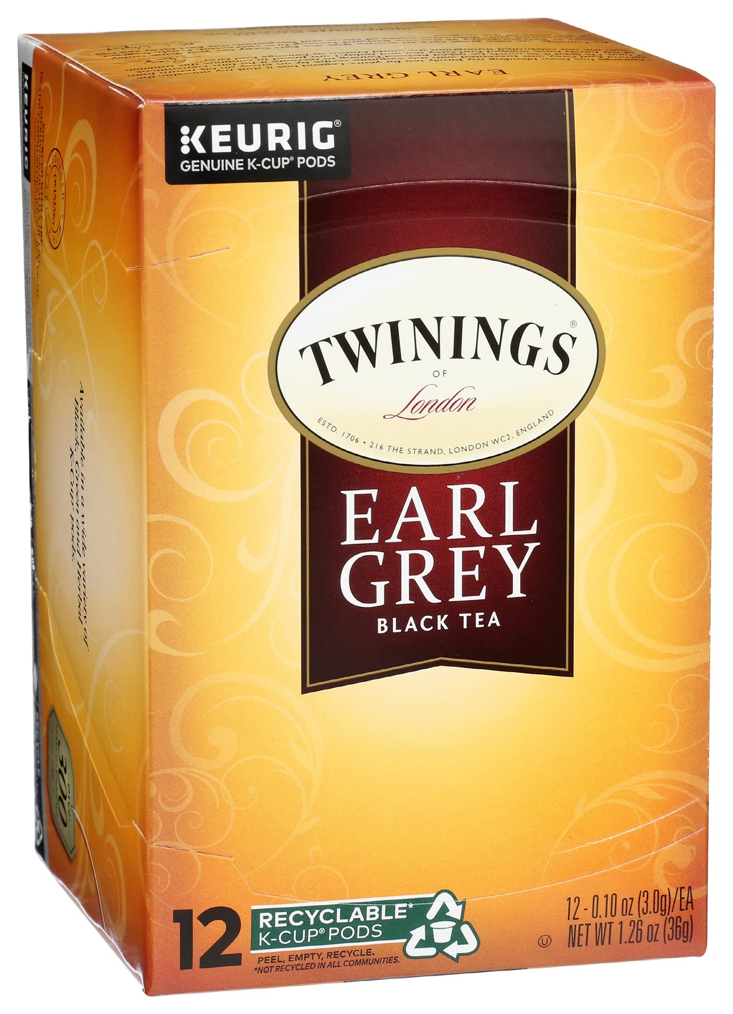 Twinings Tea Earl Grey Tea, K-cup, 12 ct