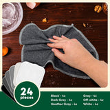TOWELCYCLE Reusable Paper Towels (24 Pack) - 100% Cotton Hand Towels for Kitchen - Zero Waste Cleaning Cloths - Washable Paper Towels - Reusable