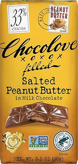 Chocolove, Salted Peanut Butter Milk Chocolate Bar, 3.17 Ounce