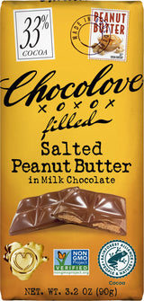 Chocolove, Salted Peanut Butter Milk Chocolate Bar, 3.17 Ounce