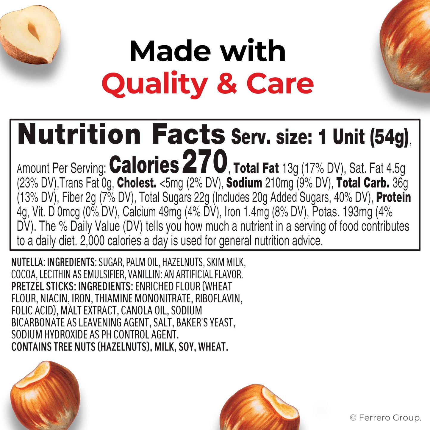 Nutella & GO! Chocolate Hazelnut Spread with Cocoa + Pretzel Sticks, 10 Snack Packs, 1.9 oz Each