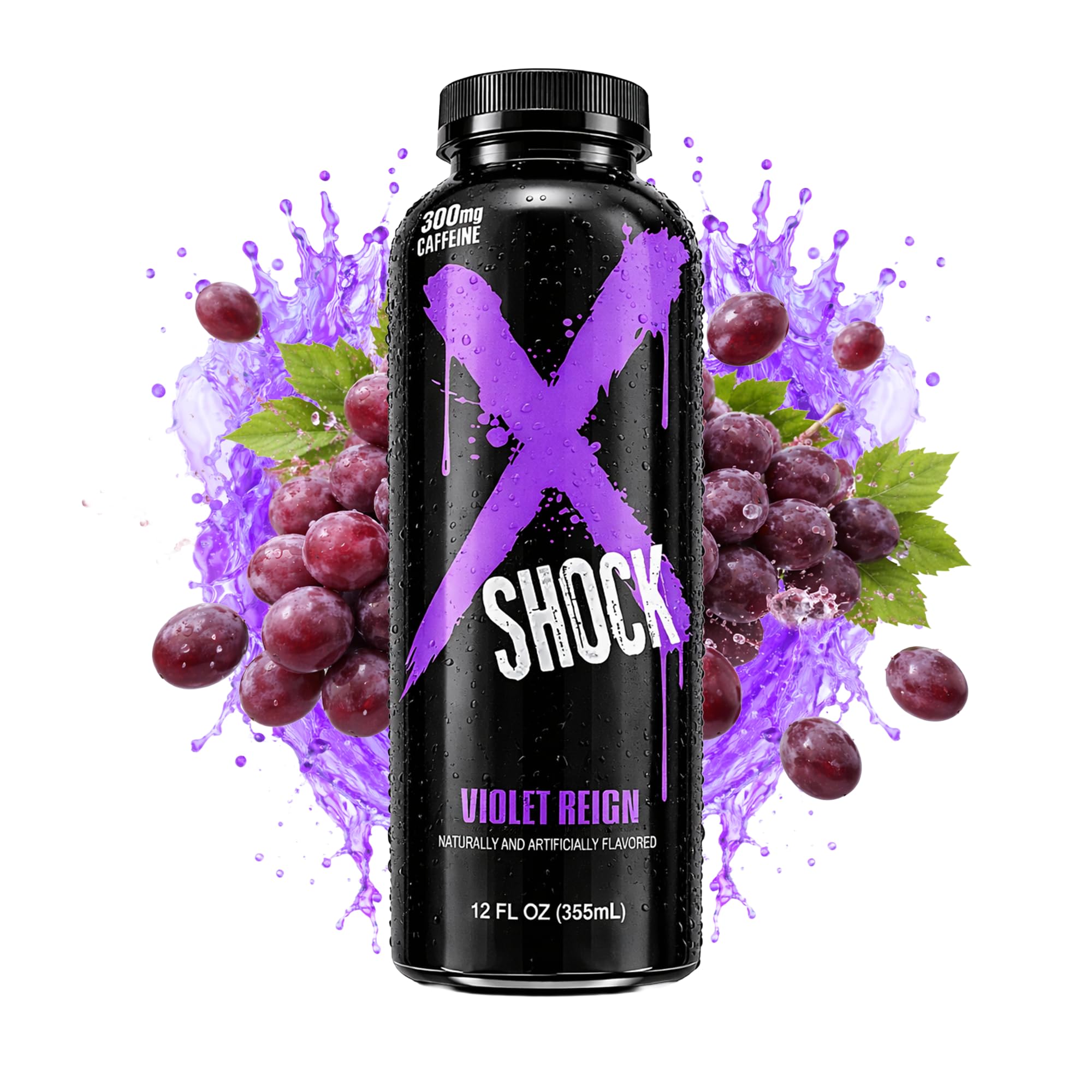 Xtreme Shock XSHOCKLABS RTD Pre-Workout Energy Drink, Violet Reign, Sugar Free, 12 fl oz, Pack of 12 (New Formula)