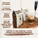 Beantastic Cafe Daily Bliss Blend Dark Roast Ground Coffee/Whole Bean Coffee, 100% Brazilian Beans, Smooth & Bold Flavor, 12 oz Bag (Whole Bean)