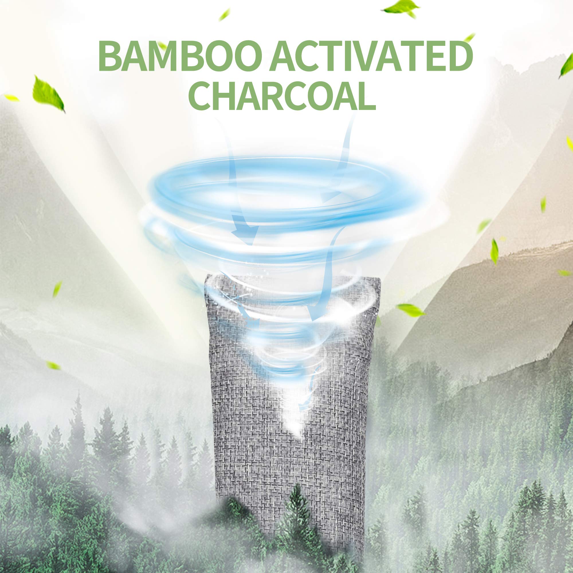 16 Pack Bamboo Charcoal Air Purifying Bag, Activated Charcoal Bags Odor Absorber, Moisture Absorber, Natural Car Air Freshener, Shoe Deodorizer, Odor