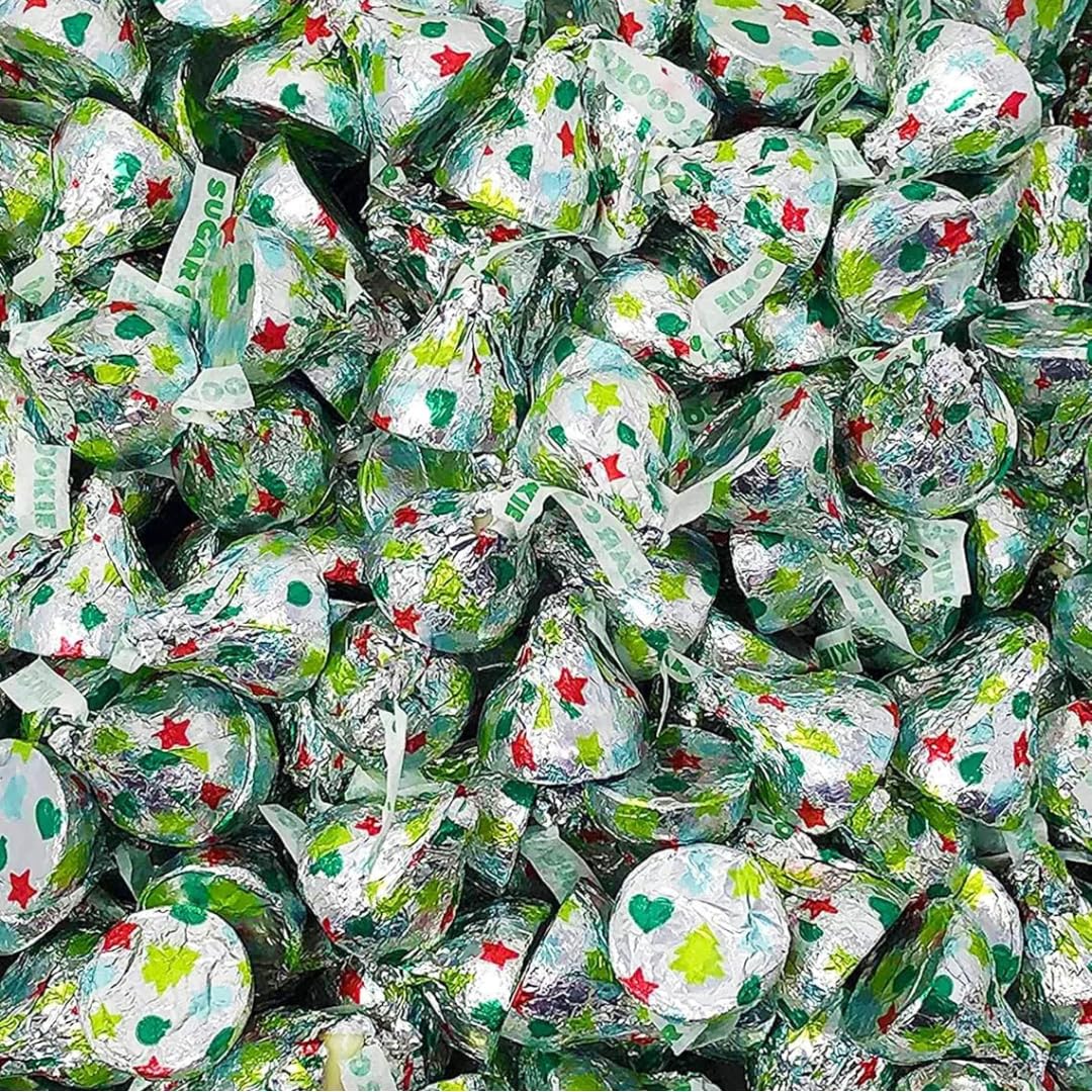 Hershe,y Kisses 2LBS Sugar Cookie Flavored Chocolate Candy 192 pcs Bulk Bag Individually Wrapped Creamy Chocolate Treats for Holiday Parties, Candy