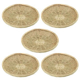 GNIEMCKIN 5 PCS 9.8 inch Bamboo Paper Plate Holder, Hand Weave wicker plate holders for Parties, Picnic, and Barbecue, Reusable.