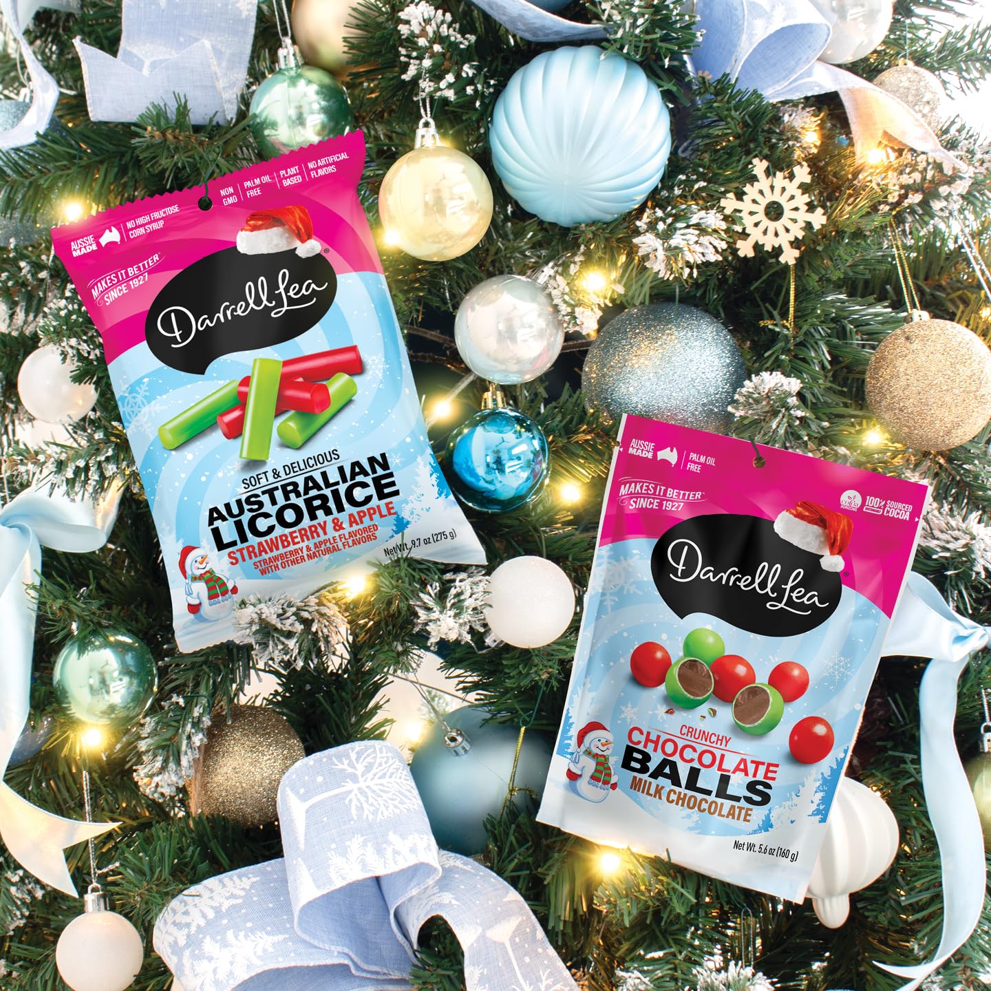 Darrell Lea Holiday Combo Soft Australian Licorice, Strawberry & Apple Flavored, Kosher, Non GMO, 9.7 Ounces (Pack of 1)
