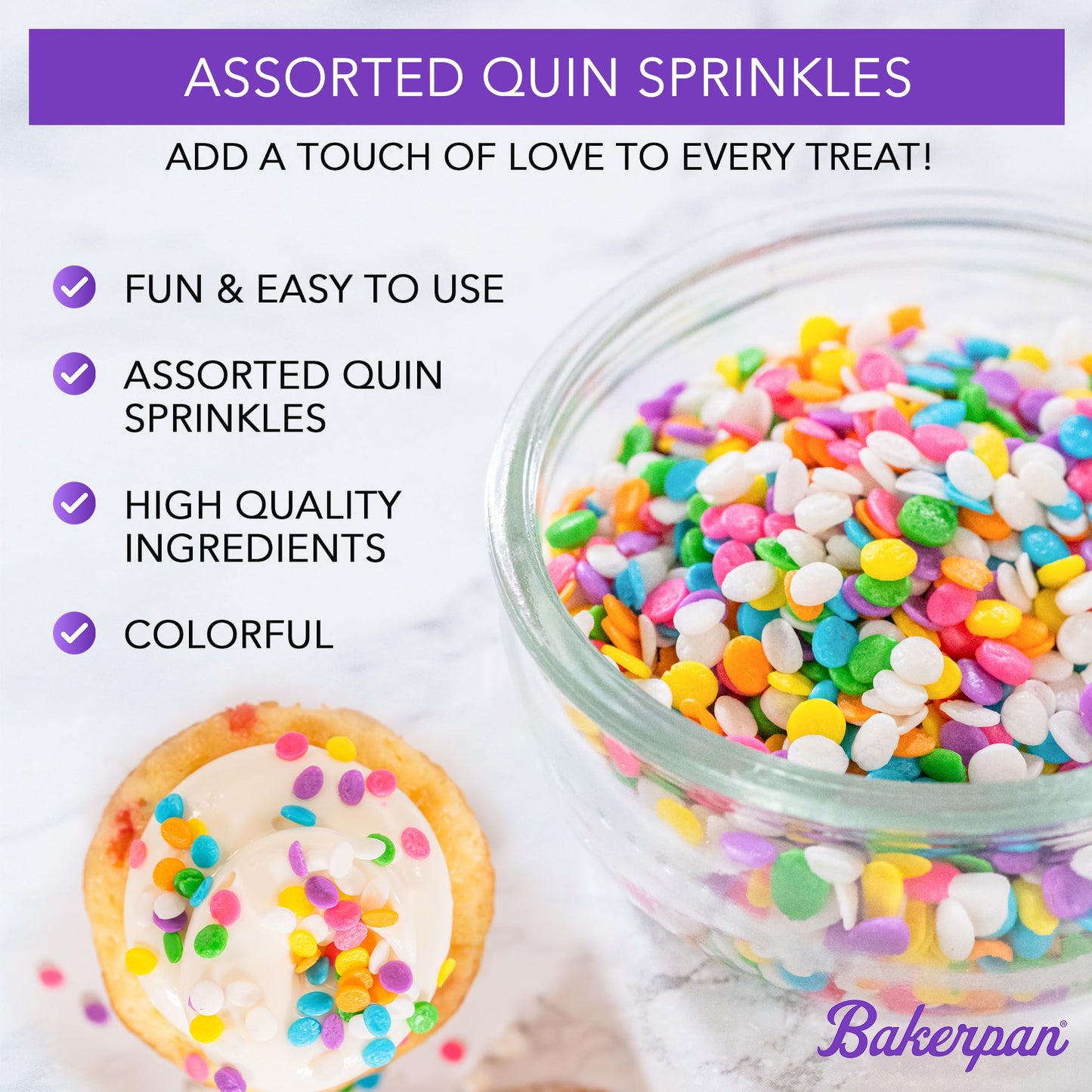 Bakerpan Mini Red Heart Sprinkles for Cake Decorating, 5.77 Ounces Mother Day Sprinkles Edible for Ice Cream, Cookies, Valentines Day Sprinkles