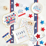 Slant Collections Patriotic Party 8-Count Round Paper Plates, 7" Diameter, Let Freedom Ring
