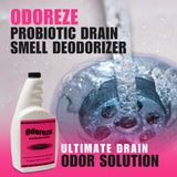 ODOREZE Natural Probiotic Drain Smell Deodorizer: 32 oz. Concentrate Makes 128 Gallons to Clean Drain Odor