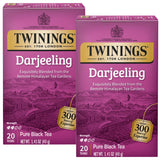 Twinings Darjeeling Tea - A Delicate, Dry Black Tea, Sophisticated Coffee Alternative with Less Caffeine, Individually Wrapped Tea Bags, 20 Count
